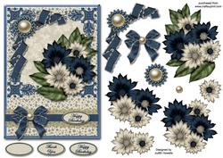 Ivory and Blue Floral Card Front