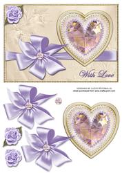 Jewelled Heart and Lilac Bow