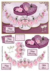Hearts and Roses Envelope Card Front