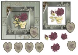 Vintage Rose in Leaf Frame