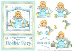 New Baby Boy with Bottle A5 Card Front