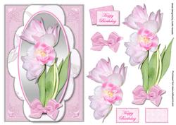 Floral Bouquet on Scalloped Panel Card Front