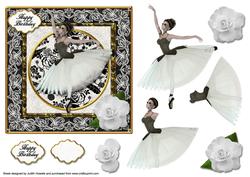 Black and White Ballerina Card Front