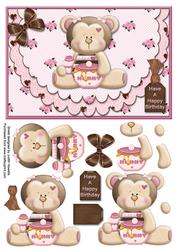 Bumbly Bear Scalloped Envelope Style Card Front