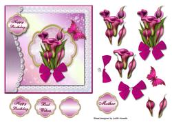 Cala Lilies with Sparkles Card Front
