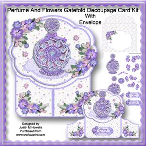 Perfume and Flowers Gatefold Decoupage Card Kit