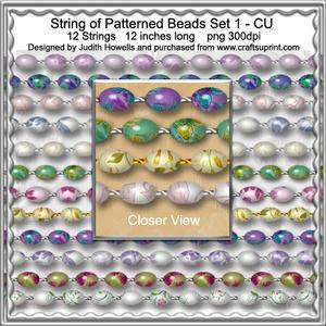 String of Patterned Beads Set 1 Cu