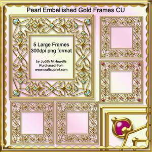 Pearl Embellished Gold Frames Cu