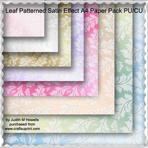 Leaf Patterned Satin Effect A4 Paper Pack Pu/cu