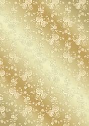 Gold Rose Embossed Satin Paper
