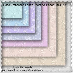 Rose Embossed Fabric Effect A4 Paper Pack Cu