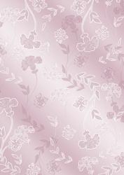 Pink Floral Swirls Satin Effect A4 Paper