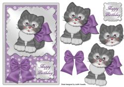 Cute Kitten Lilac Card Front