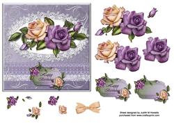 Heritage Roses with Lace Card Front