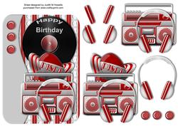 Disco Waved Border Birthday Card Front