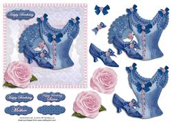 Ladies Lace Edged Vintage Card Front