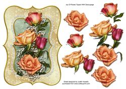 Joy of Roses Topper with Decoupage