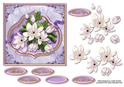Lilac Flower Spray Square Card Front