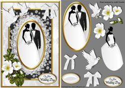 Bride and Groom Black and White Card Front
