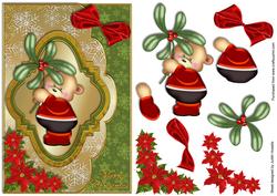 Mistletoe Bear Envelope Style Card Front