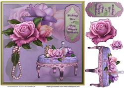 Feminine Roses Large Birthday Card Front