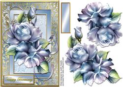 Gold Framed Porcelain Roses Card Front