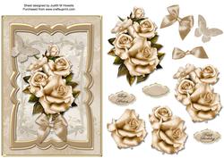 Cream Roses 7 x 5 Card Front