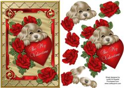 Be My Valentine Puppy Card Front