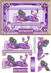 Birthday Girl Just Chilling Card Front