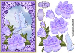 Fantasy Bird Rose Framed Card Front