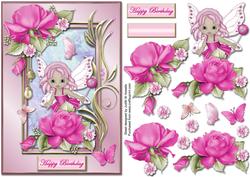 Fairy Roses and Butterflies Card Front