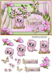 Cute Owl on a Swing Card Front