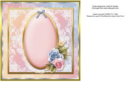 Roses and Lace in Pink Blue and Lemon Insert