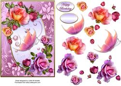 Roses and Butterfly 7x5 Card Front