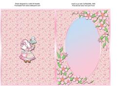 Pink Bonnet Girls 7x5 Insert