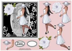 Lady in White Square Card Front