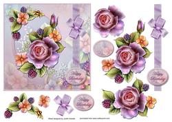 English Lilac Rose Square Card Front