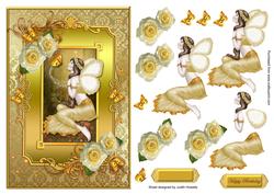 Golden Fairy with Butterfly Card Front