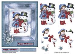 Christmas Friends in Blue Card Front