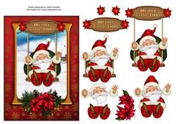 Santa on Swing 7 x 5 Card Front