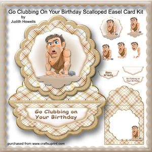 Go Clubbing on Your Birthday Scalloped Easel Card Kit