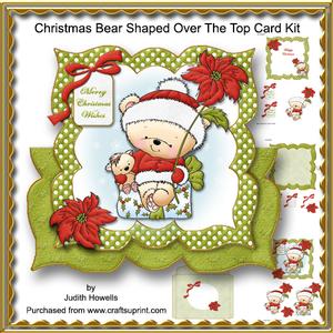 Christmas Bear Shaped Over the Top Card Kit