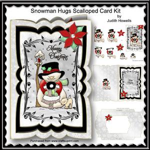 Snowman Hugs Scalloped Card Kit