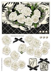 White Rose Bouquet Envelope Style Card Front