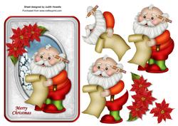 Santa at Work Rounded Card Front