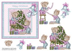 Bears Decorating the Tree Card Front