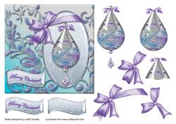 Glittering Christmas Decoration Card Front