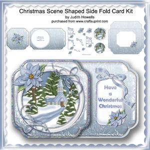 Christmas Scene Shaped Side Fold Card Kit