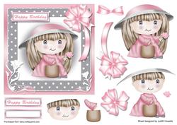 Dressing Up Girl Square Card Front