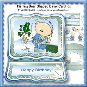 Fishing Bear Shaped Easel Card Kit